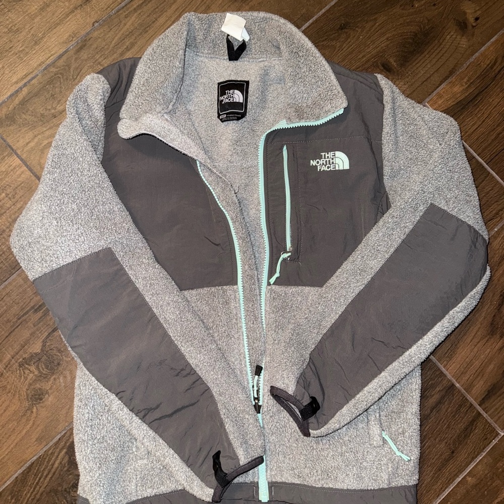 The North Face Gray and Light Blue Fleece Jacket